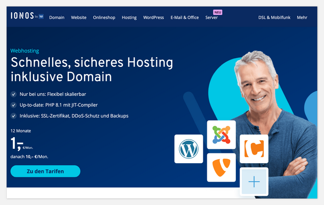 IONOS testen IONOS Webhosting