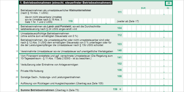 Anlage EÜR 2023 - Betriebseinnahmen Anlage EÜR 2023 - Betriebseinnahmen