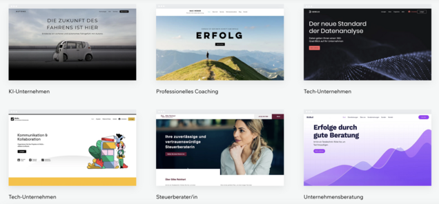 Der Web-Baukasten von Wix bietet zahlreiche Design-Vorlagen an.