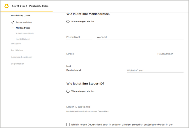 Anmeldestrecke Online Geschäftskonteneröffnung Commerzbank Anmeldestrecke Online Geschäftskonteneröffnung Commerzbank