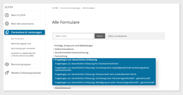 Fragebogen zur steuerlichen Erfassung Fragebogen zur steuerlichen Erfassung
