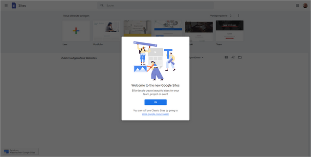 Screenshot Google Sites