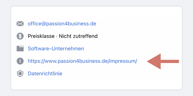 Facebook-Impressum Impressum-Beispiel: Facebook