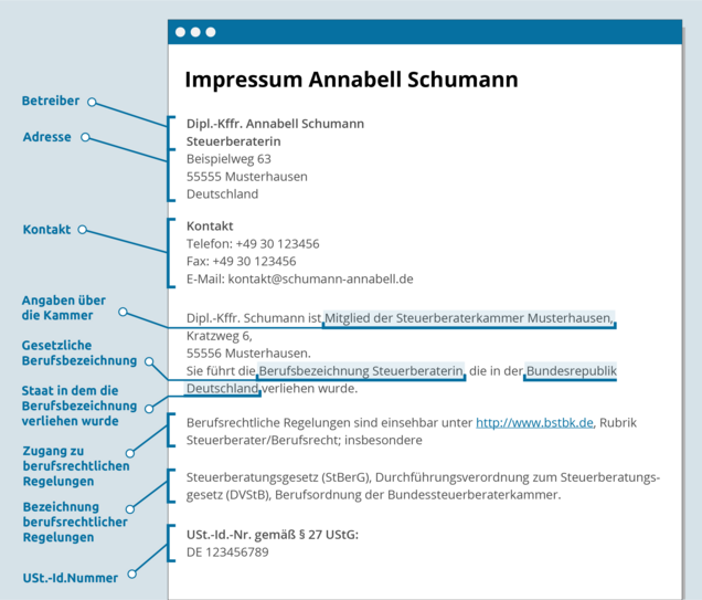 Impressum Freiberufler mit Kammerpflicht Impressum Freiberufler mit Kammerpflicht