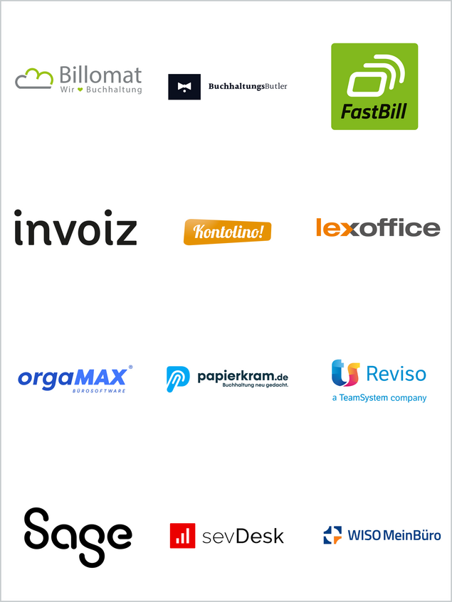 12 Buchhaltungsprogramme getestet Logos Testteilnehmer Buchhaltungssoftware-Vergleich