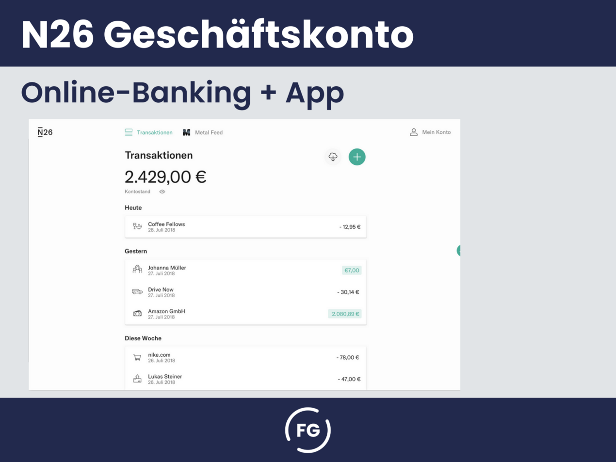 Online-Banking beim N26 Geschäftskonto