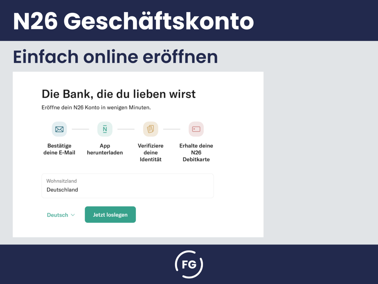 Online das N26 Geschäftskonto eröffnen