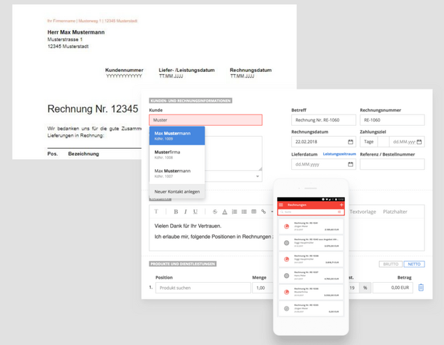 Rechnungsvorlagen aus einer Rechnungssoftware