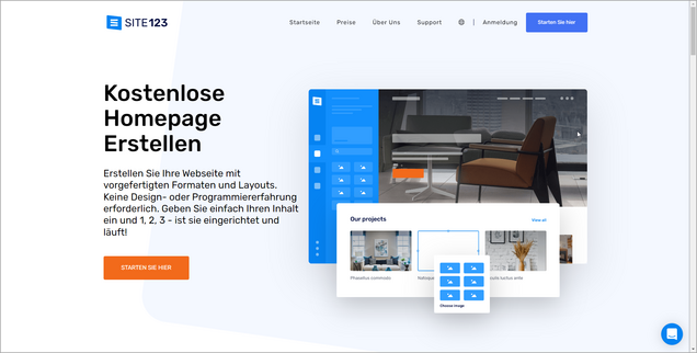 Screenshot Site123