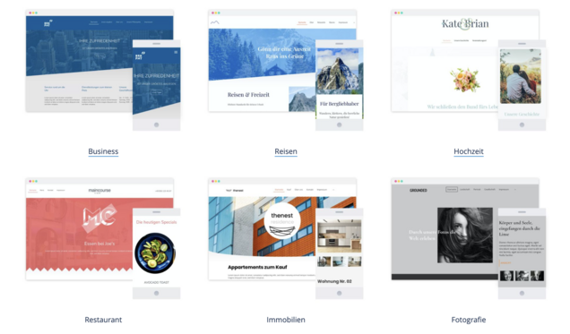Der Web-Baukasten von Ionos bietet zahlreiche branchenspezifische Design-Vorlagen.