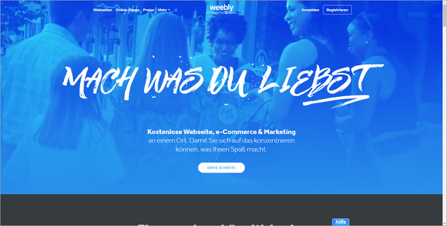 Screenshot: Weebly kostenlose Website